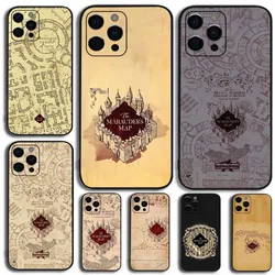 Marauder Map Train Ticket Art Phone Case For Apple iPhone 15,14,13,12,11,Pro,X,XS,Max,XR,Plus,Mini Soft Black Cover