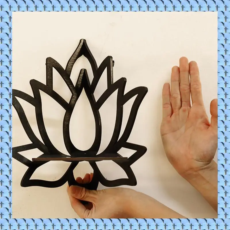 

NOCM 2X угловая полка в форме лотоса, деревянная настенная плавающая полка, декоративная полка для цветов и растений для спальни, декора книжной комнаты