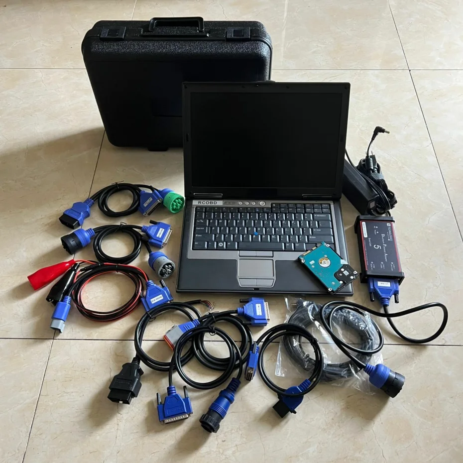 DPA5 Dearborn Protocol Adapter 5 Heavy Duty Truck Diagnosis Tool Cable Software on Laptop D630 4g RAM 320GB HDD