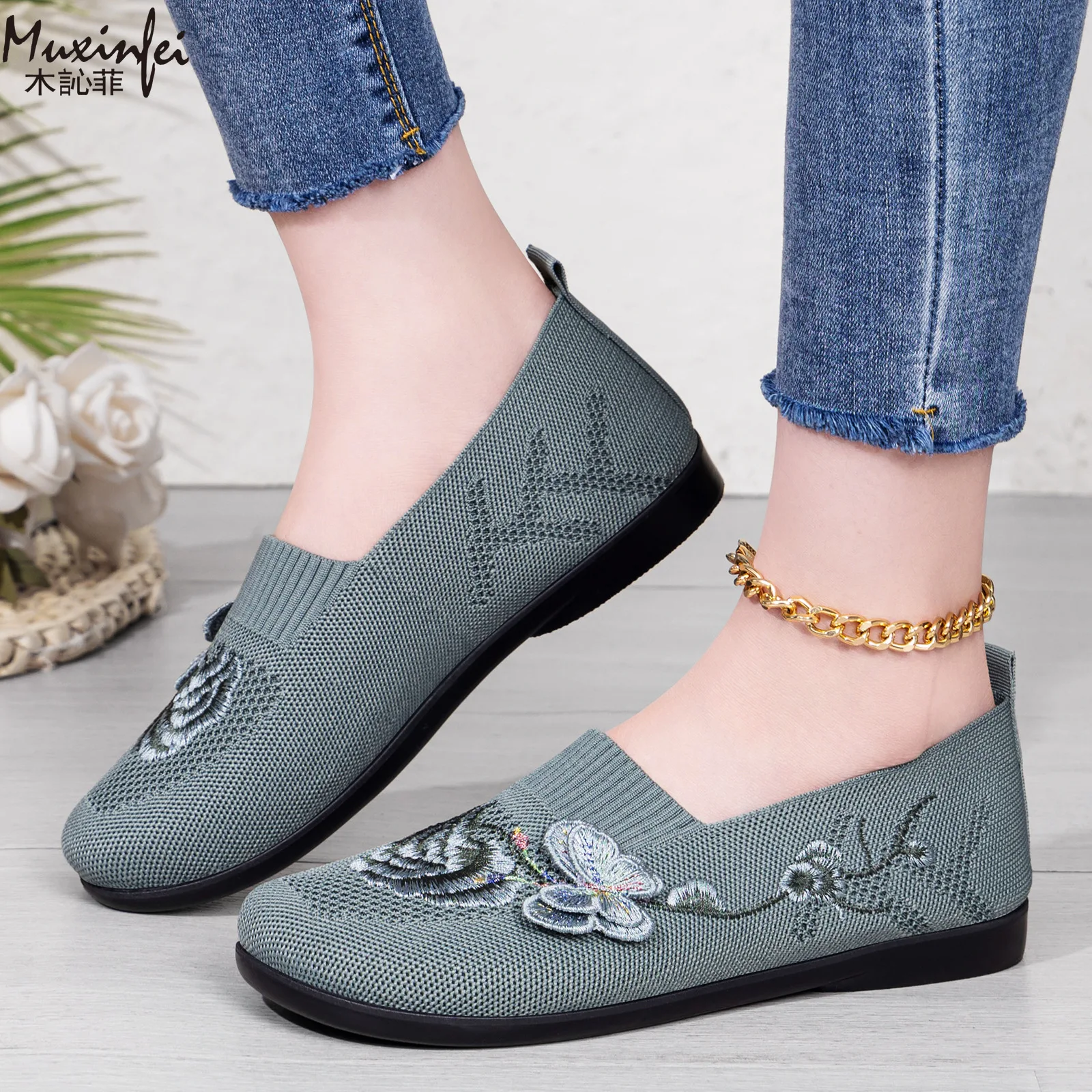 Zapatos De Mujer De Nueva Colección Primavera-verano Con Malla De Mariposa, Transpirables, De Suela Plana, Antideslizantes, Suaves Y Cómodos._voghion.com