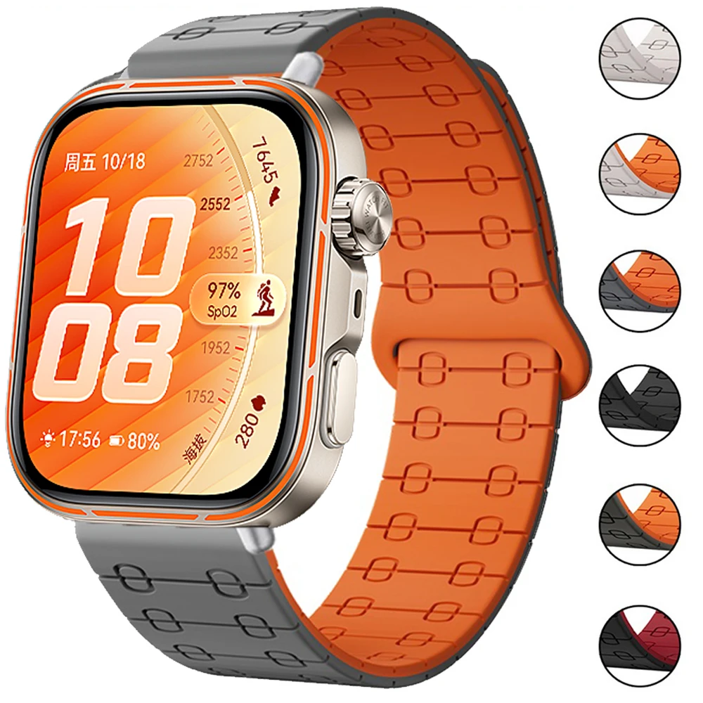 Magnetisches Silikonarmband für Huawei Watch Fit 5 Pro Sportband Atmungsaktives Armband für Männer und Frauen für Huawei Fit3 Fit4 Pro Fit5 Correa.