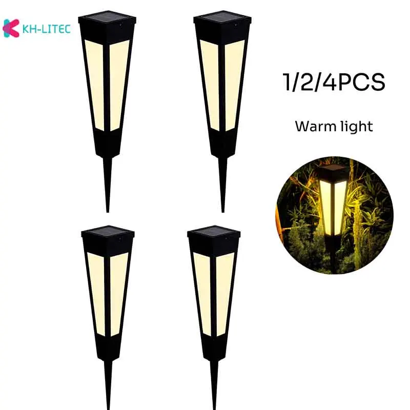 1/2/4PCS LED Solar Landscape Lights Outdoor IP65 Waterproof Solar Light Warm Light Solar Garden Spotlight for Yard Lawn Walkway