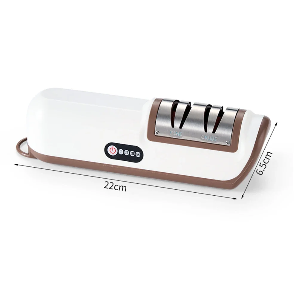 Automatic Operation Cordless Sharpener Compact Design Rechargeable Battery ABS And Stainless Steel For Kitchen Knives