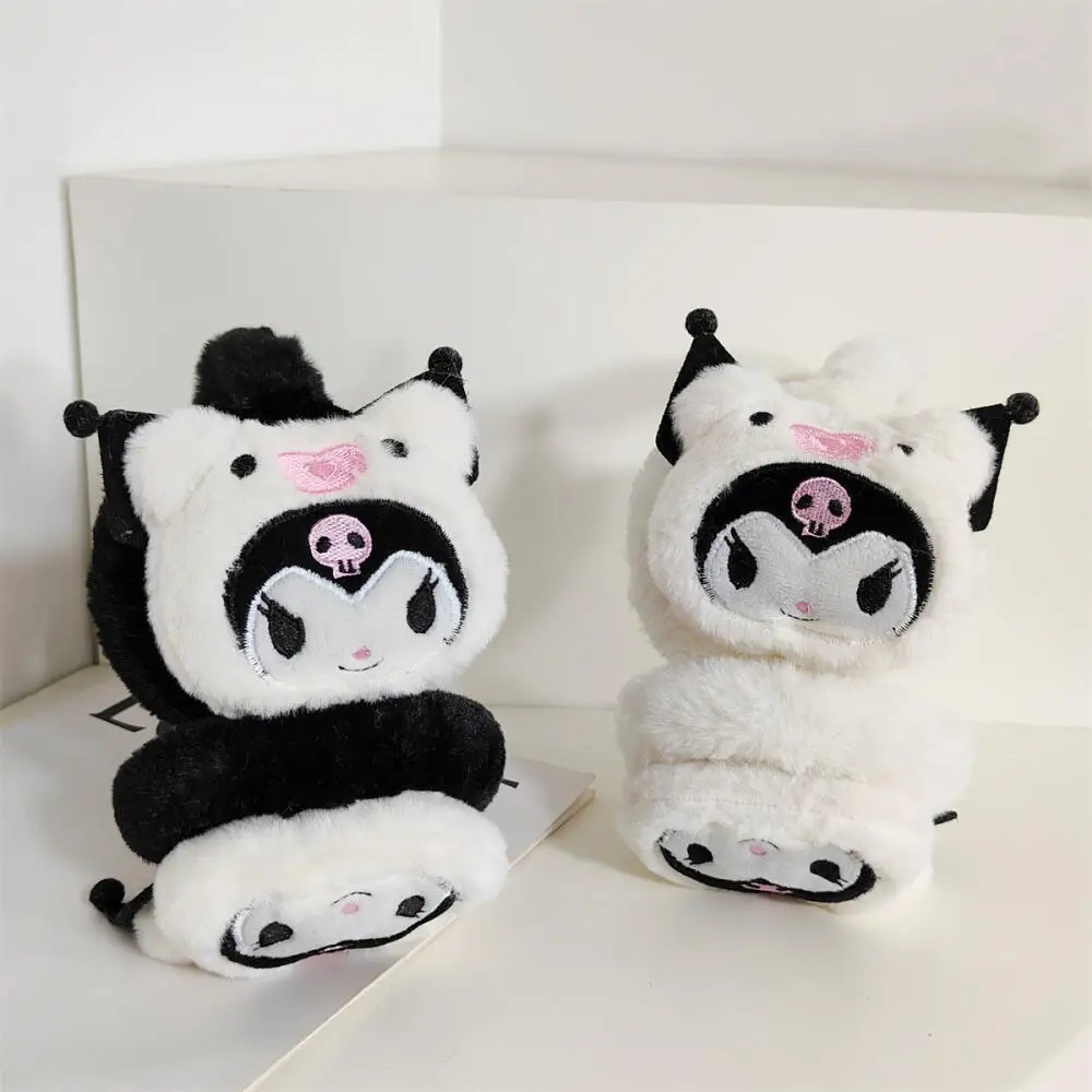 Sanrio Kuromi Cartoon Plush Earmuffs Cute Kuromi Stereo Modeling Earflaps Girls Kawaii Winter Plush Earmuffs Warm Accessories