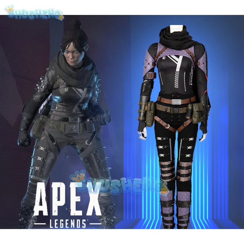 Wraith Cosplay Game Apex Costume Boots, waist bag, wrist guard, and accessories Halloween party uniform Woman Man Wraith set