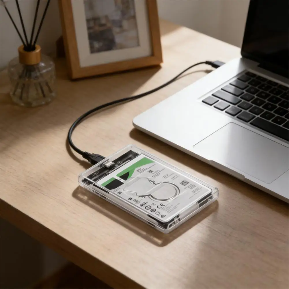 2.5 Inch SATA Hard Drive Enclosure Transparent HDD Case USB 3.0 Mobile Hard Drive Cases MicroB To USB A USB C To USB A Hard Disk