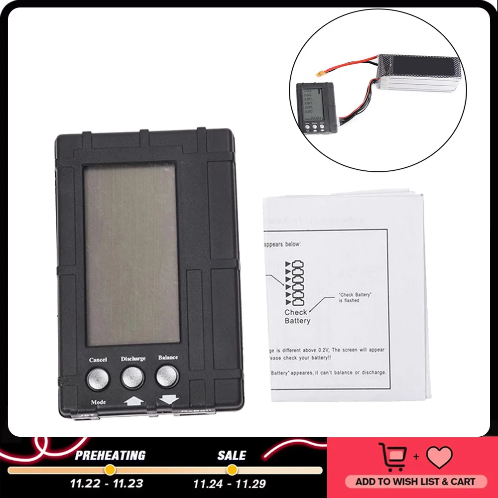 3 in 1 batteria LCD LiPo/LiFe 2-6s bilanciamento scaricatore misuratore di tensione Tester schermo LCD registro connettore JST per modello RC