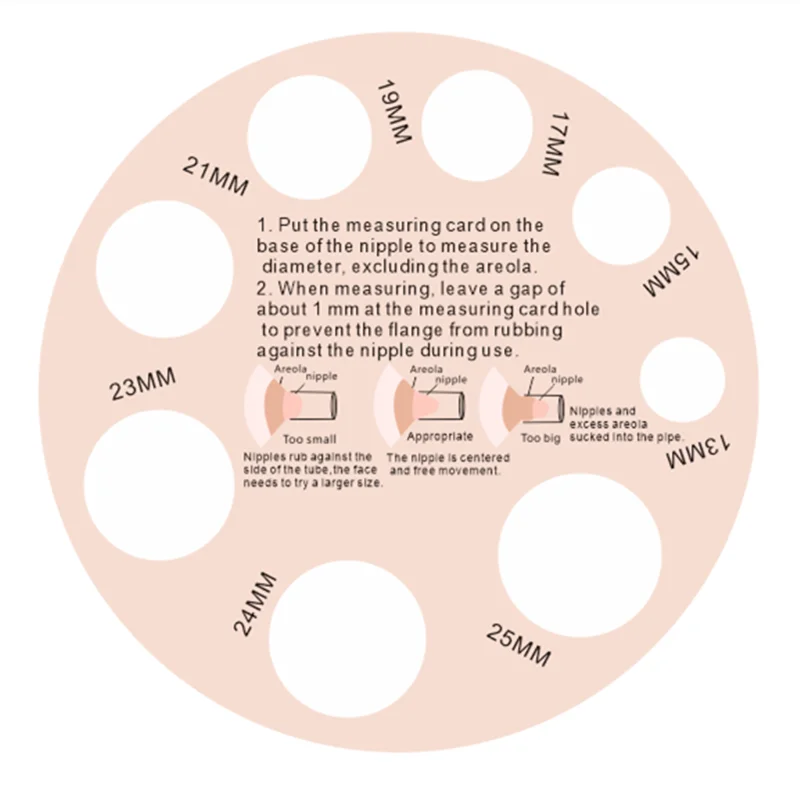 Инструмент для выбора нового дизайна, измерение сосков, бумажная карта, измерение размера сосков, измерение размера фланца, индивидуальный логотип и цвет