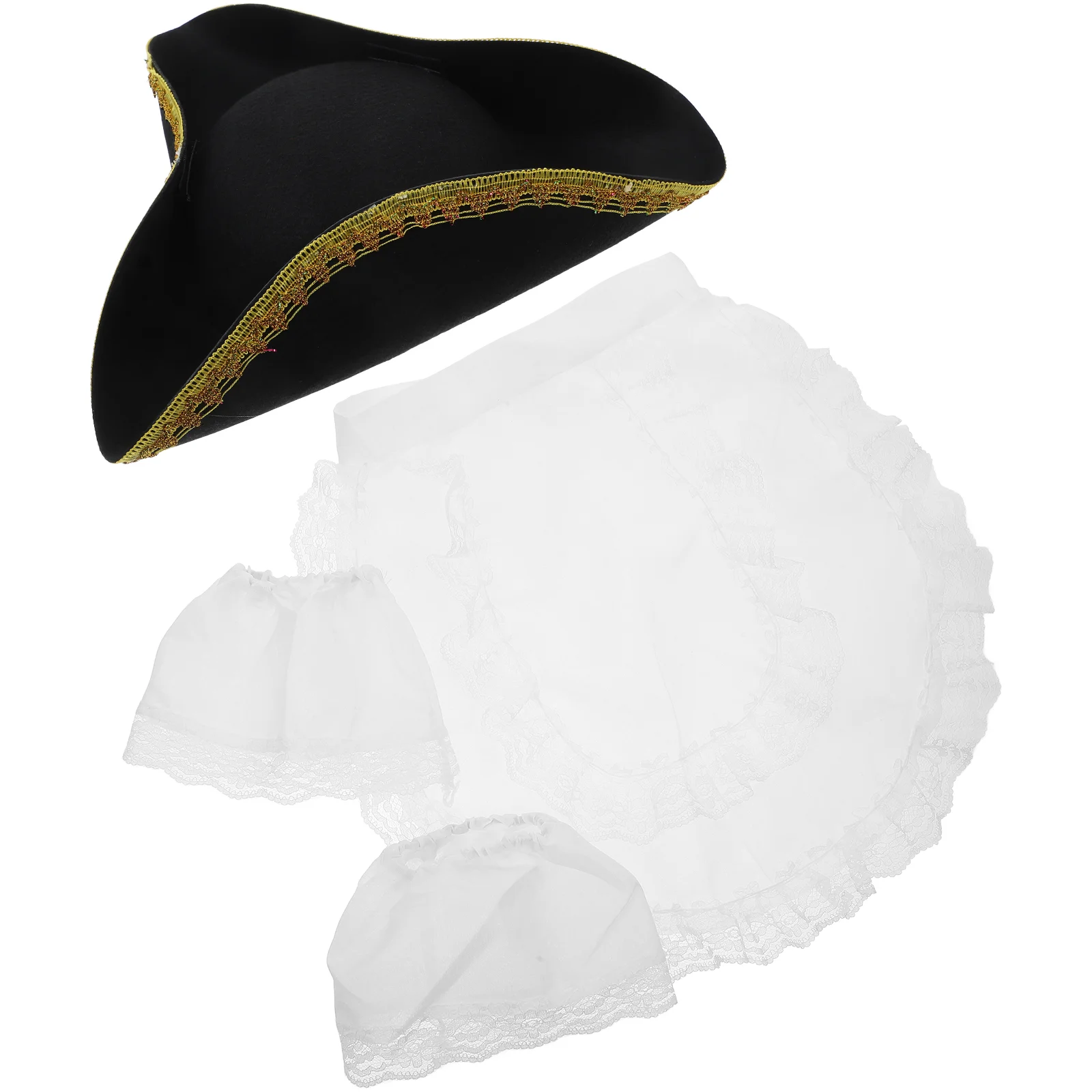 

Set Hats Pirate for Men Ladies Accessories Non-woven Fabric Tricorn Miss Woman