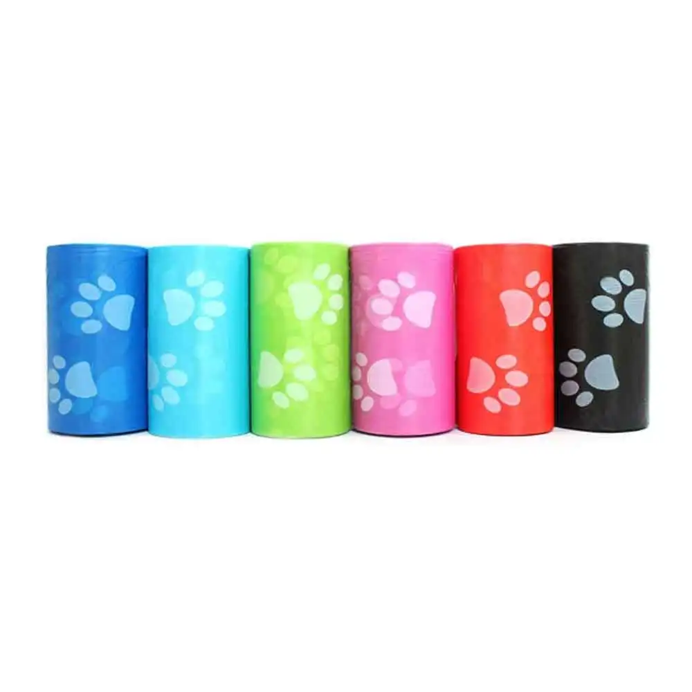 10Rolls Pet Poop Bag For Walking Dogs Pick-up Potty Bag Cute Paw Print Poop Bag For Dogs and Cats Pet Supplies