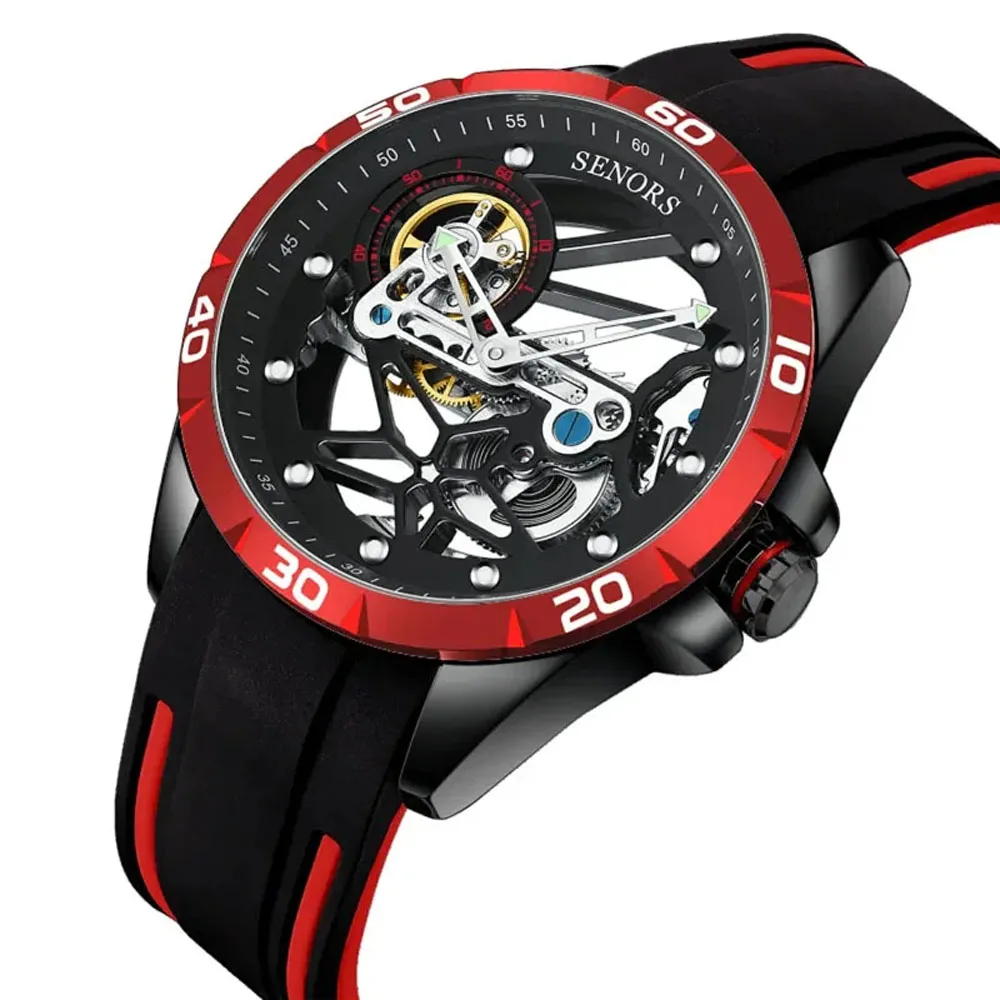 2024 NEW Fashion Brands Mechanical Men Watch Luxury Design Fashion Double-Sided Transparent Hollow Sports Clock Reloj Hombre