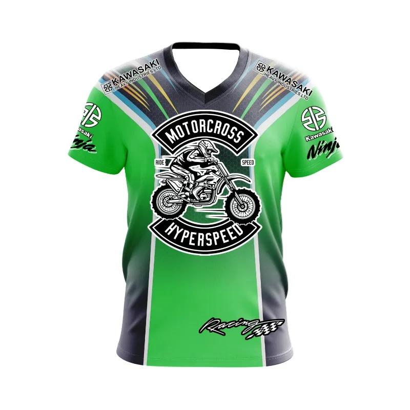 2025 كاواساكي دراجة نارية شعار Z الرجال الصيف التجفيف السريع امتصاص العرق تي شيرت ، النشاط في الهواء الطلق تي شيرت ، الشارع عادية