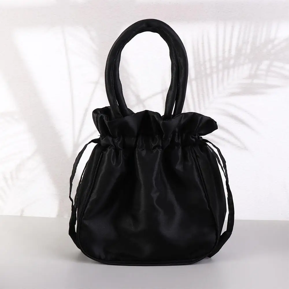 

Satin Silk Hanfu Drawstrings Bag Ethnic Style Mommy Bag Embroidery Flower Handbag Storage Bag Leaf Small Purse Wallet