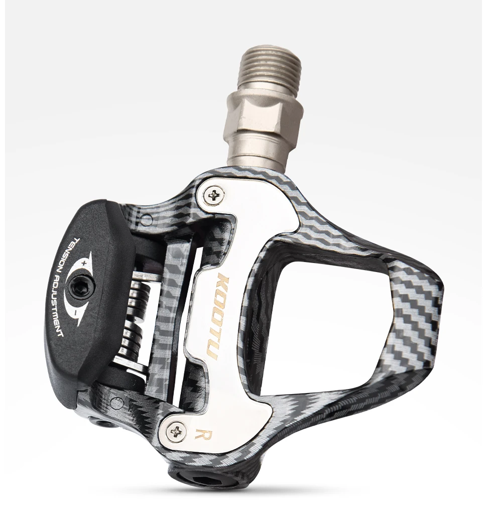 Pedales automáticos para bicicleta de carretera, pedales con clip de carbono con rodamientos sellados, funciona con peda