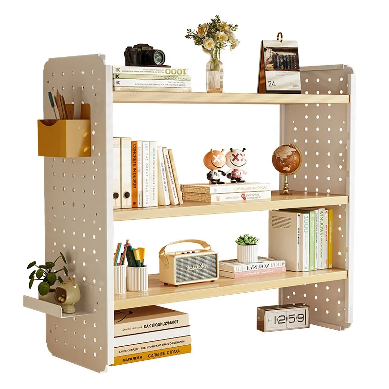 Desk bookshelf Cavity board desktop shelf Office desk storage shelf Multi-layer simple bookcase in student dormitory Rack Shelf