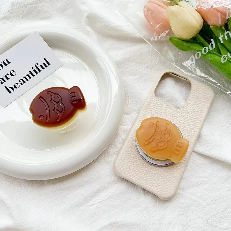 Cute 3D Taiyaki For Magsafe Magnetic Phone Griptok For iPhone Wireless Charging Case Grip Tok Folding Finger Stand Socket image 5