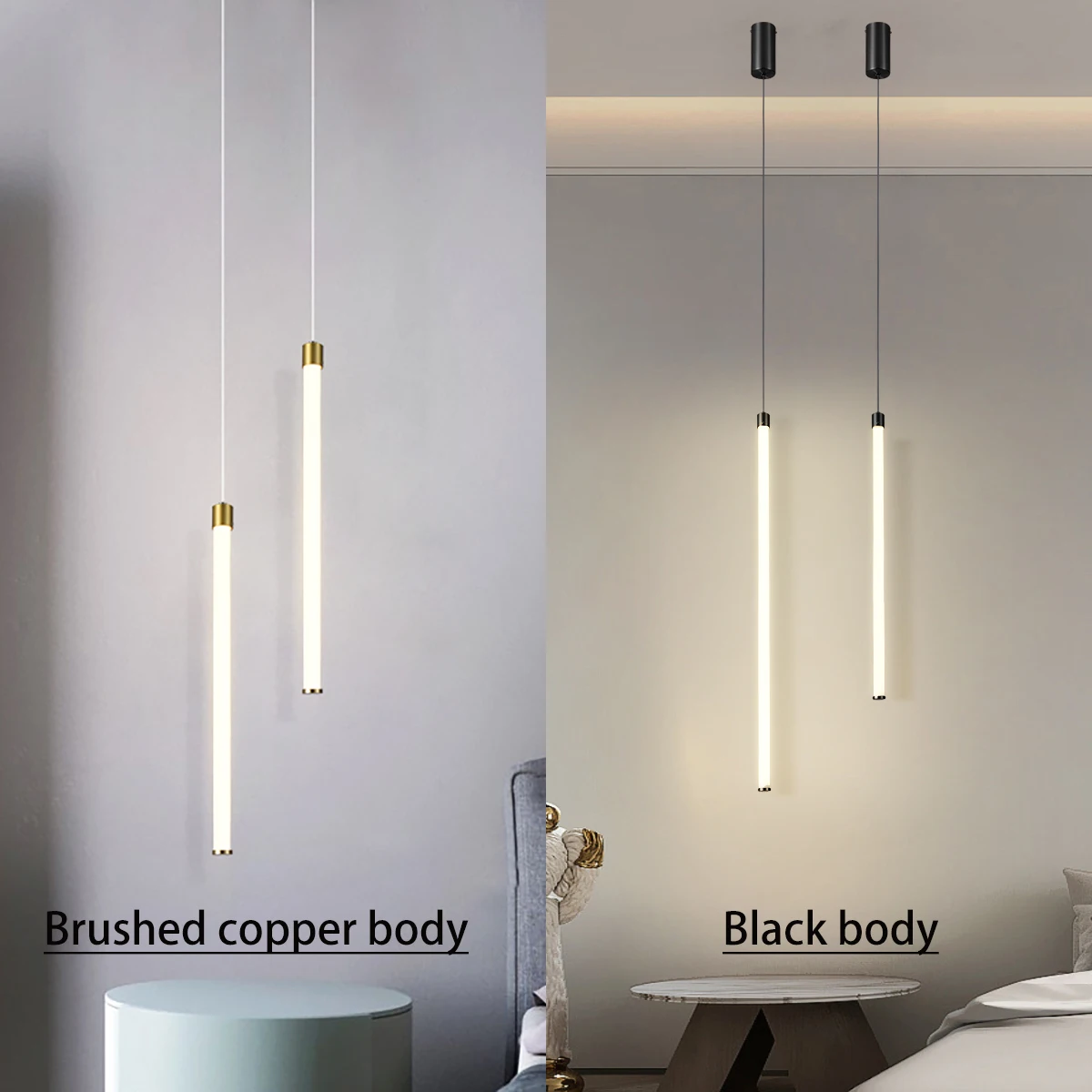 Modern Led Pendant Light Bedroom Bedside Table Hanging Lights Living Dining Room Gold/black Led Pendant Lamp indoor Fixtures