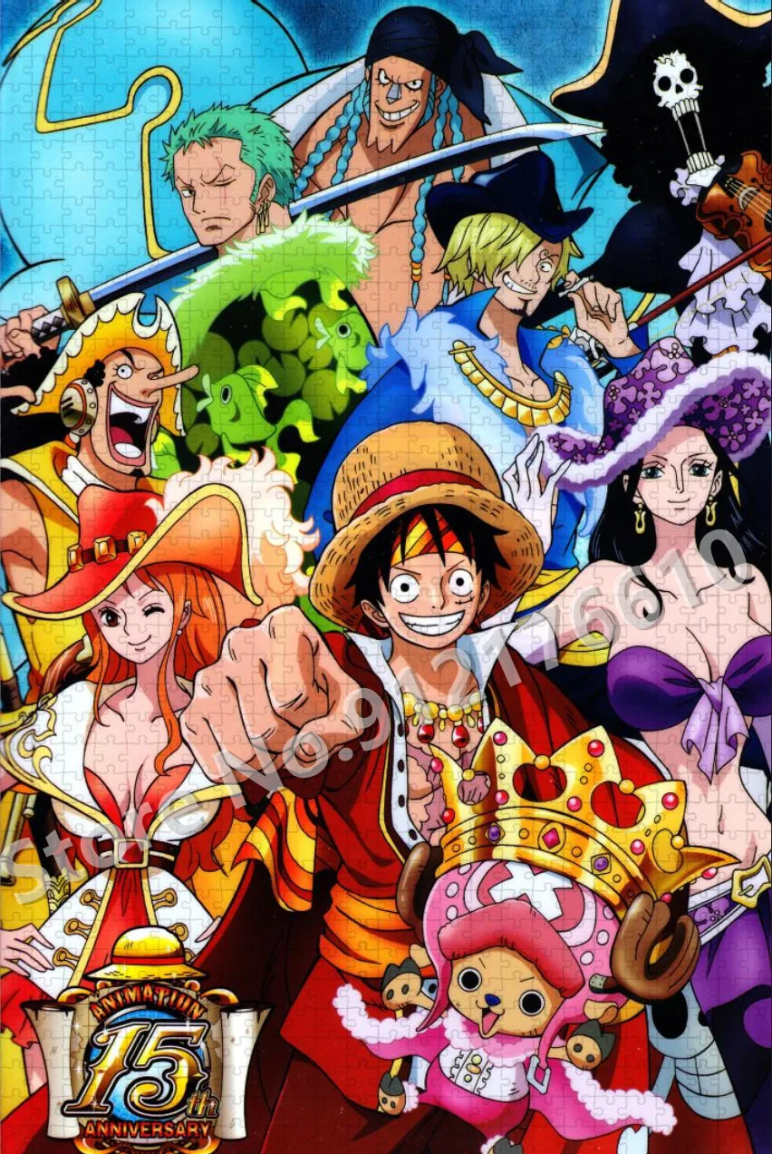 One Piece Anime Cartoon Jigsaw Puzzle for Adult Treasure Hunt Adventure Assembled Educational Decompress Puzzle Kids Toys Gifts