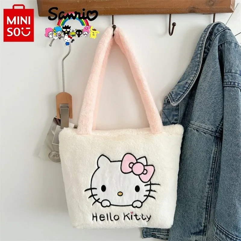 

Новая женская плюшевая сумка Sanrio, модная Высококачественная женская сумка для хранения, мультяшная универсальная многофункциональная сумка большой вместимости