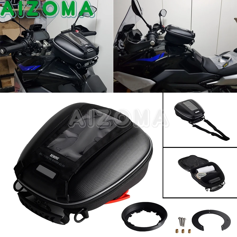 

For YAMAHA MT-09 MT09 Tracer 900 GT FZ FJ 09 2014-2022 Motorcycle Waterproof Fuel Tank Lock Bag Big Navigation Window Saddle Bag