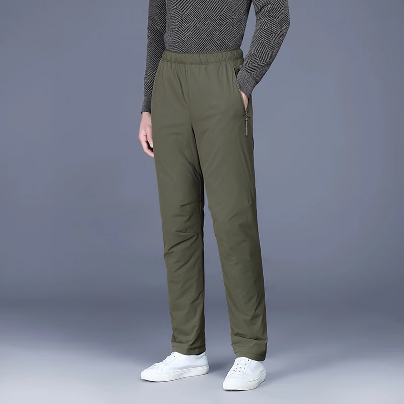 Winter Men Lightweight Thermal Pant Army Green Black Gray White Duch Down Puff Trousers Warm Comfort Outdoor Urban Clothes