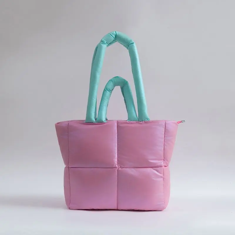 

New Design Down Bag Tot One shoulder soft Cotton pack Underarm High appearance handbag Puffy Soft Down Shopper Purses
