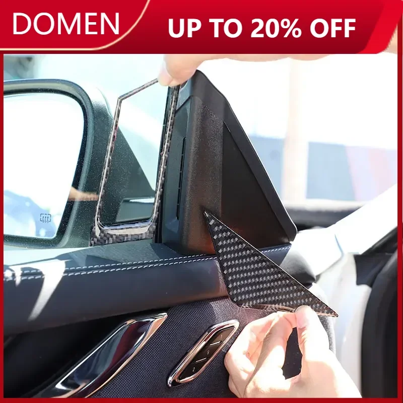 

Для Maserati Ghibli Quattroporte 2014-2022 fibra de carbono suave coche A-pilar cuerno marco cubierta embellecedora pegatina