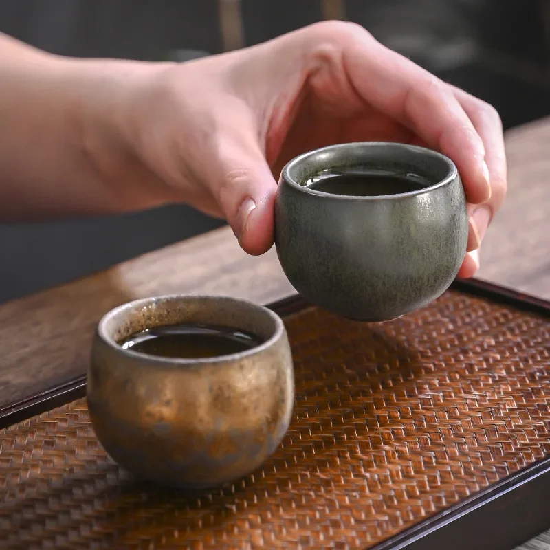 Five Elements Kiln Variation Single Owner Tasting Cup Gongfu Tea Cup Set with Gift Box Home Tea Ceremony Decor Collection Gift