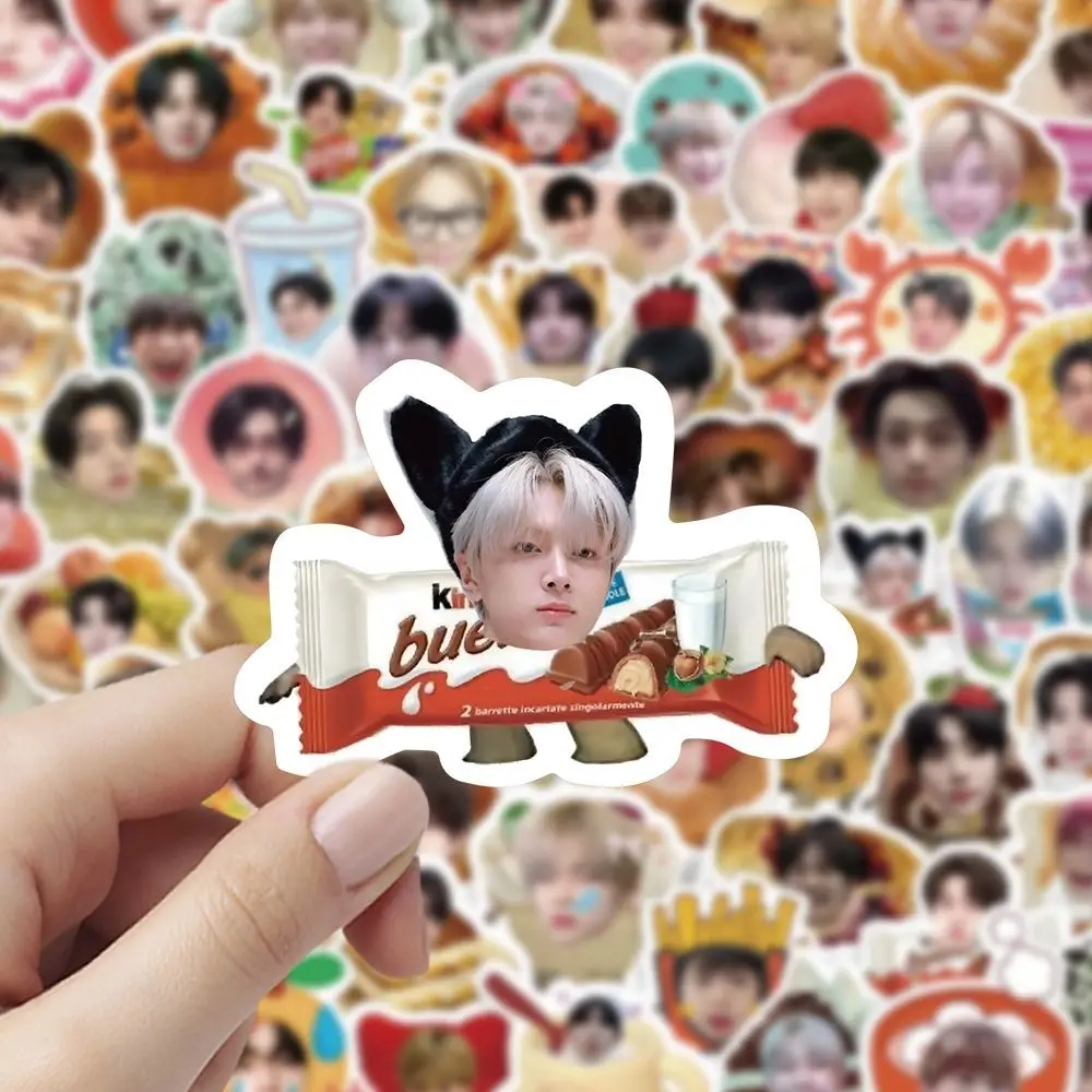 100pcs Korean Idol JAY JAKE Food Avatar Stickers SUNGHOON SUNOO NI-KI JUNGWON HEESEUNG DIY Cartoon Cute Creative Stickers Gift