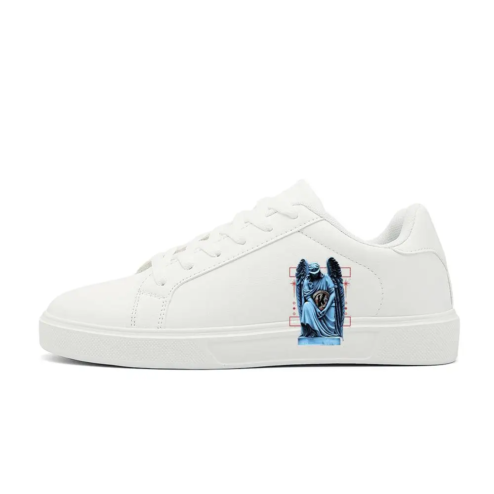 Unisex-Freizeit-Sneaker aus weißem Canvas: Retro – atmungsaktiv, weiche Sohle für Outdoor- und Indoor-Schuhe in Sprühfarbe in Graffiti-Weiß