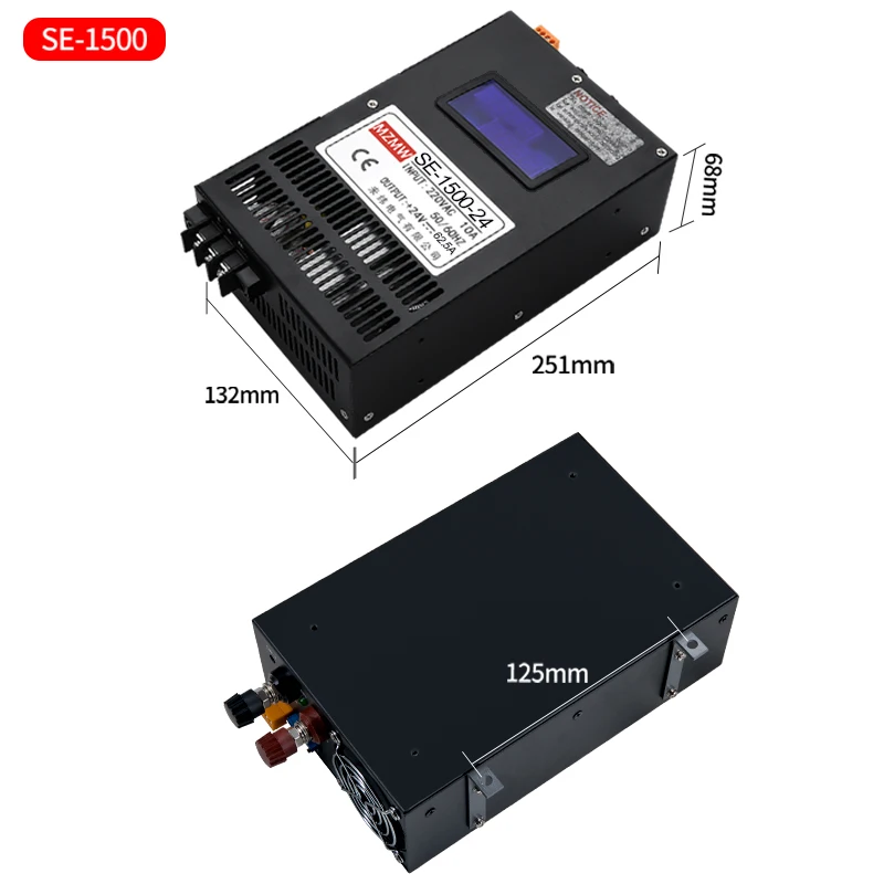1500W Adjustable AC/DC Industrial Switching Power Supply 0-12V 24V 36V 48V 60V 72V 110V 220V Display SMPS Lithium Battery Charge