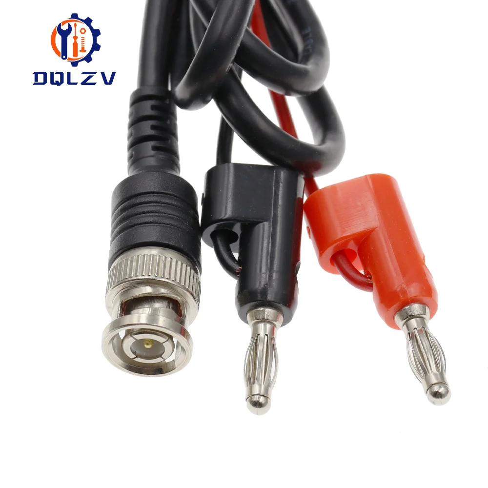 Cables de sonda de prueba de osciloscopio BNC Q9 a pinza de cocodrilo Dual, Conector de Cables de enchufe Banana de 4MM, herramientas de probador