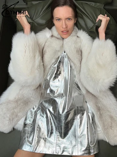 Imagen 2 del producto Oymimi-vestido ajustado de cuero sintético para mujer, prenda sin mangas, con cuello redondo, elegante, para fiesta, 2023