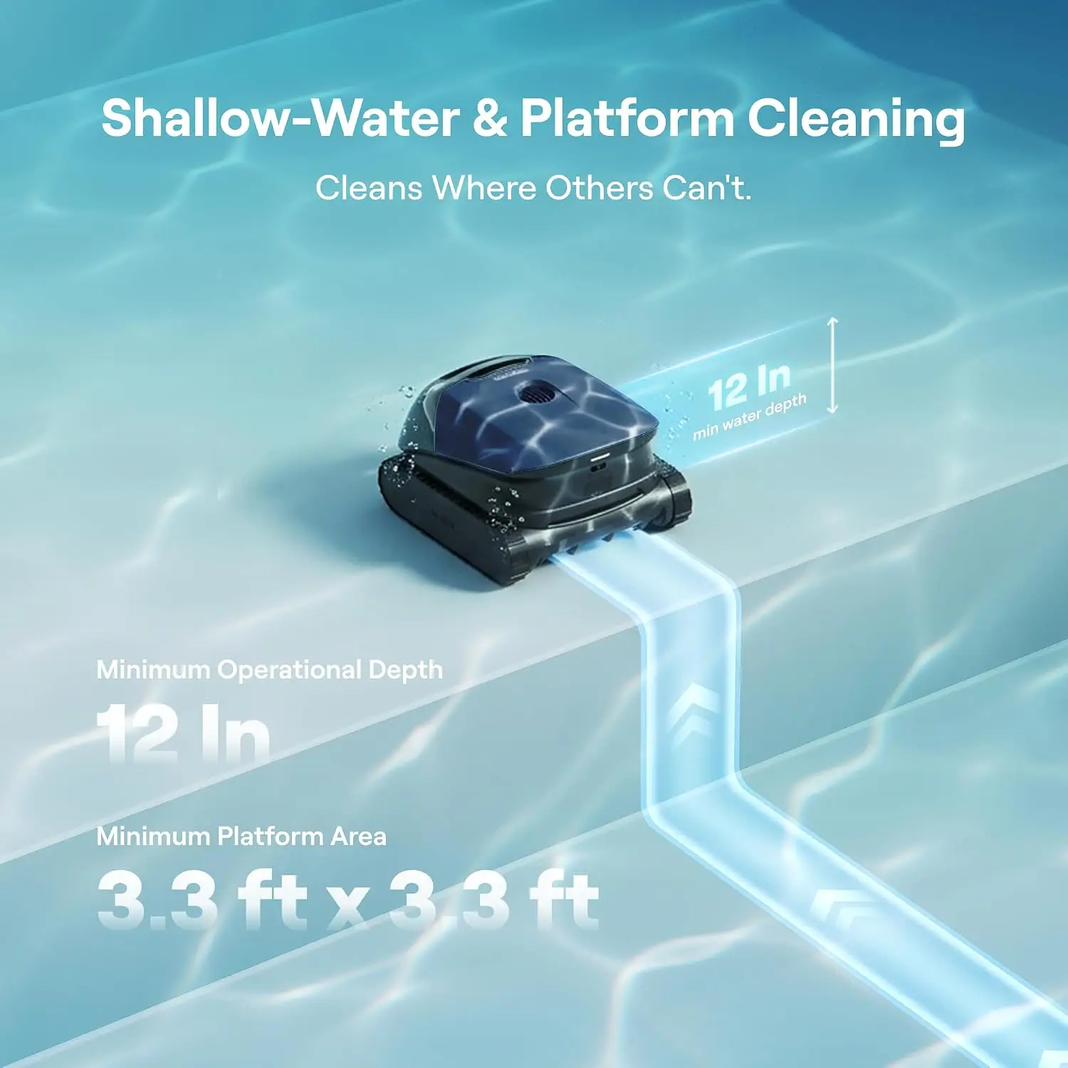 Beatbot Sora 10 Cordless Pool Vacuum Robot for Inground & Above Ground Pools, 6800 GPH Suction, Floor/Wall/Waterline view 5