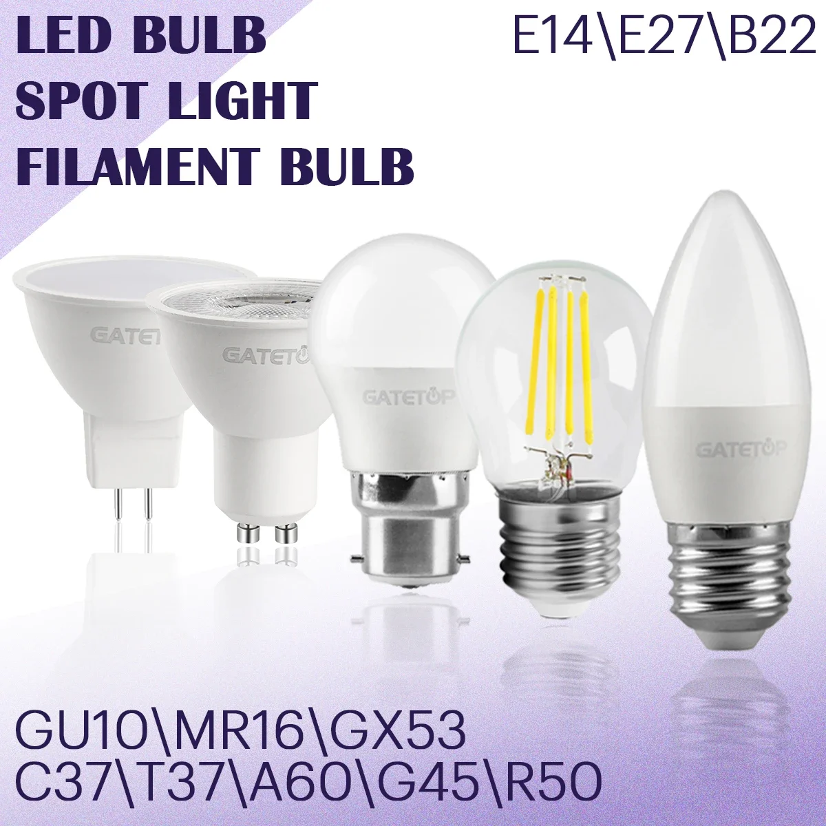 Ampoule de budgétaire de lampe à filament LED, base GU10 AC220-240V pour les fêtes de vacances de famille Bombilla Inteligente, 2 pièces, 5 pièces, 8 pièces, 10 pièces