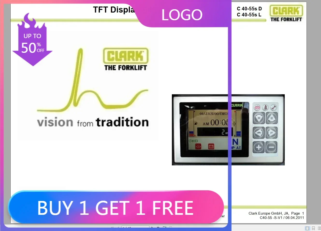 

SpecDiag Clark Forklift DVD PDF 2022 10.22GB Service Manual, Operator Manual & Parts Catalog DVD