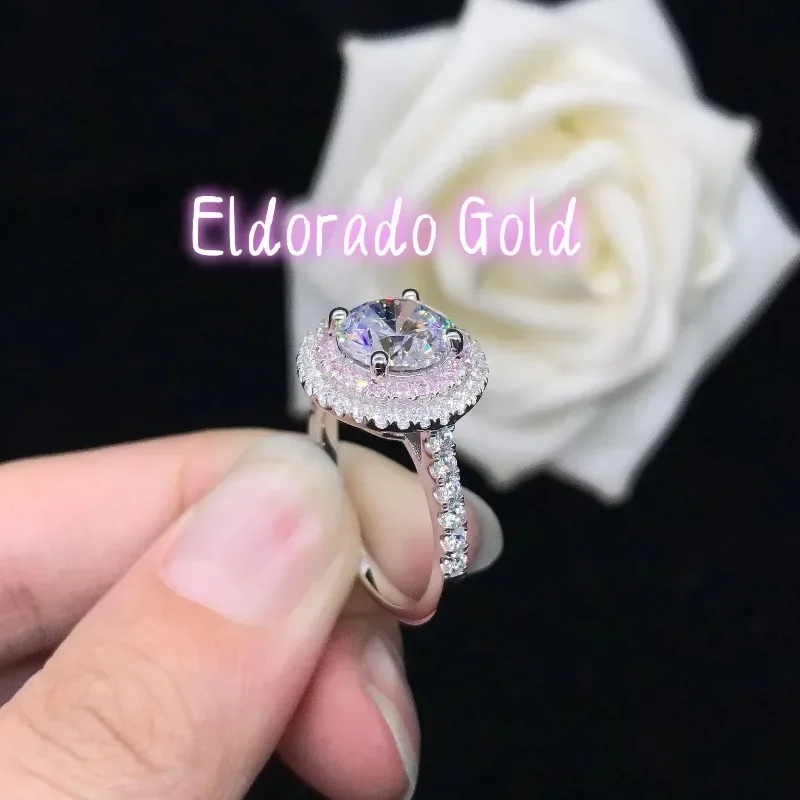 

Eldorado Gold Eldorado 2025 Boutique PT950 Platinum Diamond Ring Women's Fashion Temperament Double Ring Platinum Ring Women's