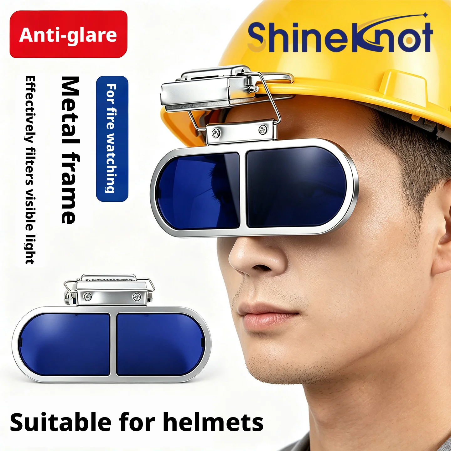 SHINEKNOT High Temperature Resistant Glasses Fire Observation Glasses Steel Plant Anti Arc Protective Glasses