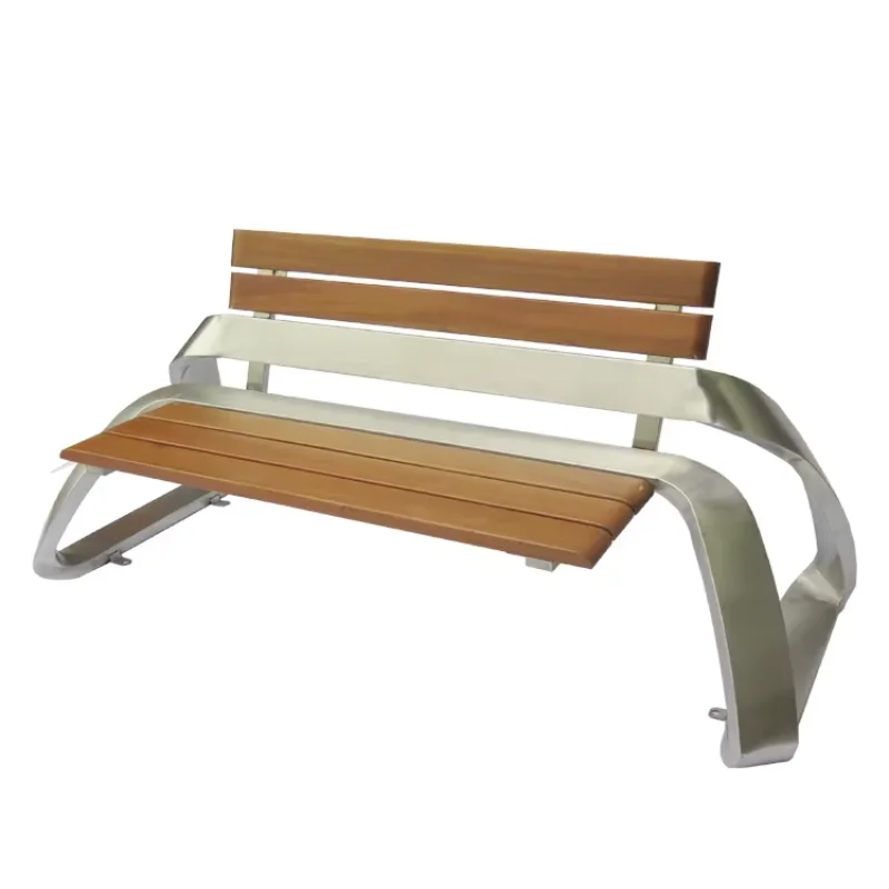 Modern Statue  Stainless Steel Sculpture Picnic Tables And Park Benches Outdoor Furniture Bench Set