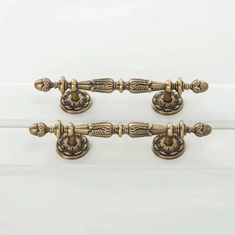 

Retro 4PCS Solid Brass Antique Furniture Pulls Handles Drawer Pulls Cupboard Wardrobe Closet Dresser Shoe TV Cabinet Pulls Pens