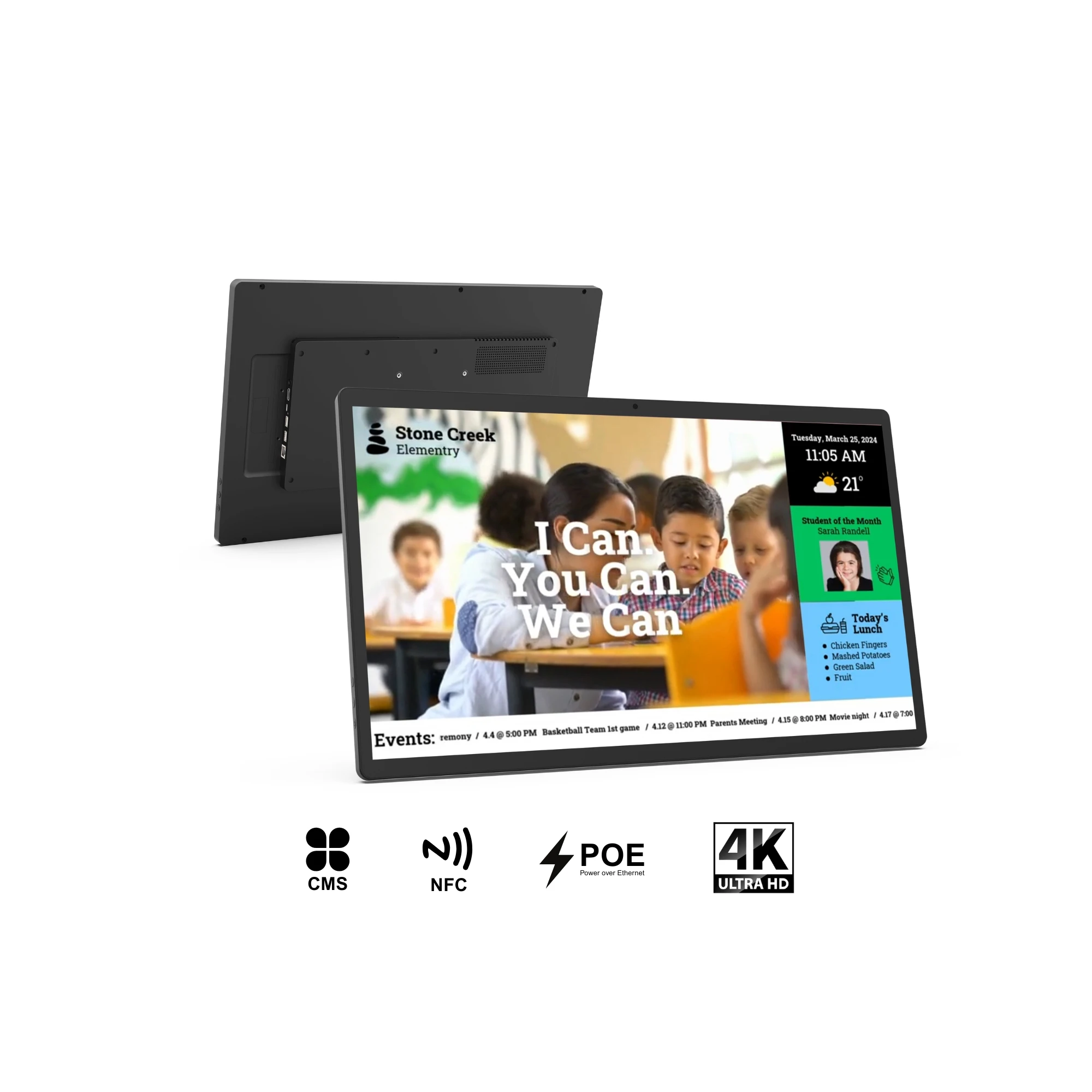 

32-дюймовый 4k Ultra Digital Signage сенсорный экран настенный интерактивный дисплей Android 13 4 + 64 ГБ дополнительный POE NFC для бизнеса