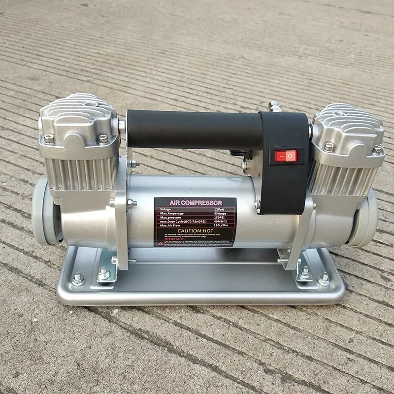 High-power Car Air Pump Double-cylinder All-metal Fast Off-road Play Sand Pump High-pressure 480W Air Compressor