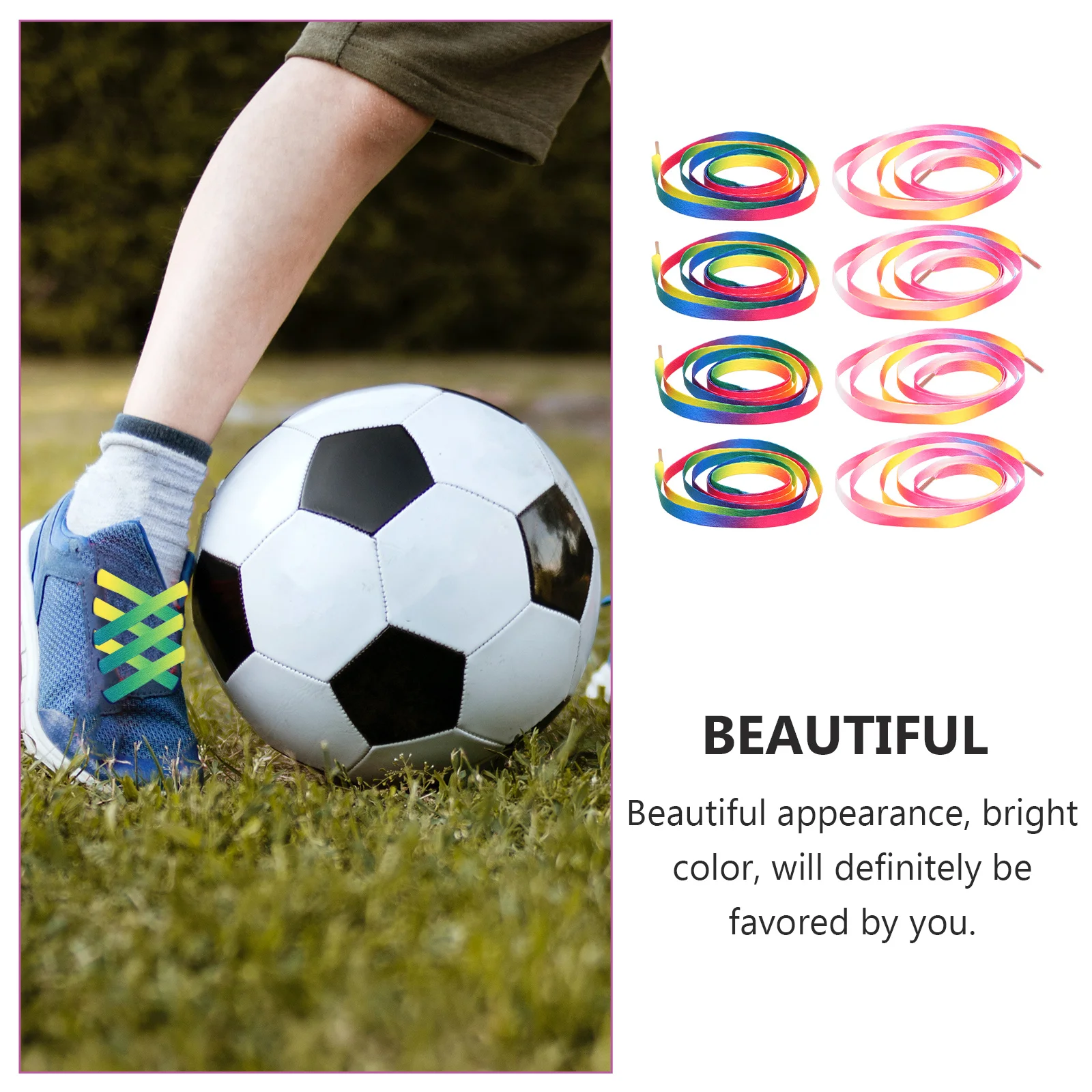 

20pcs 140Cm Shoes Laces Colorful Gradient Stylish Durable Replacement For Sneakers Universal Shoestrings Rainbow