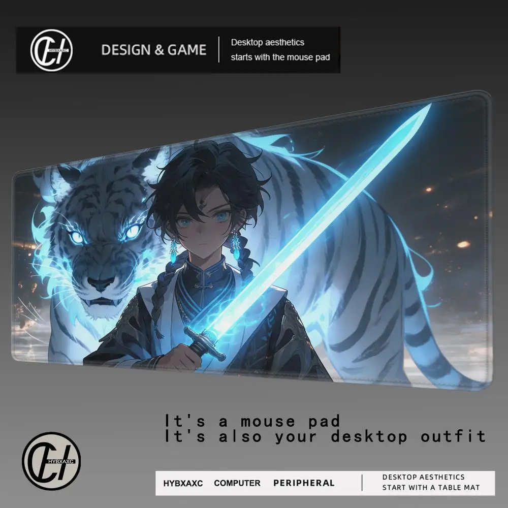 

HYBXAXC able Mat Anime Tiger Mouse Pad Non-slip HD Print Large Size Keyboard Pad Rubber Carpet Computer Gamer Desk Pad For PC