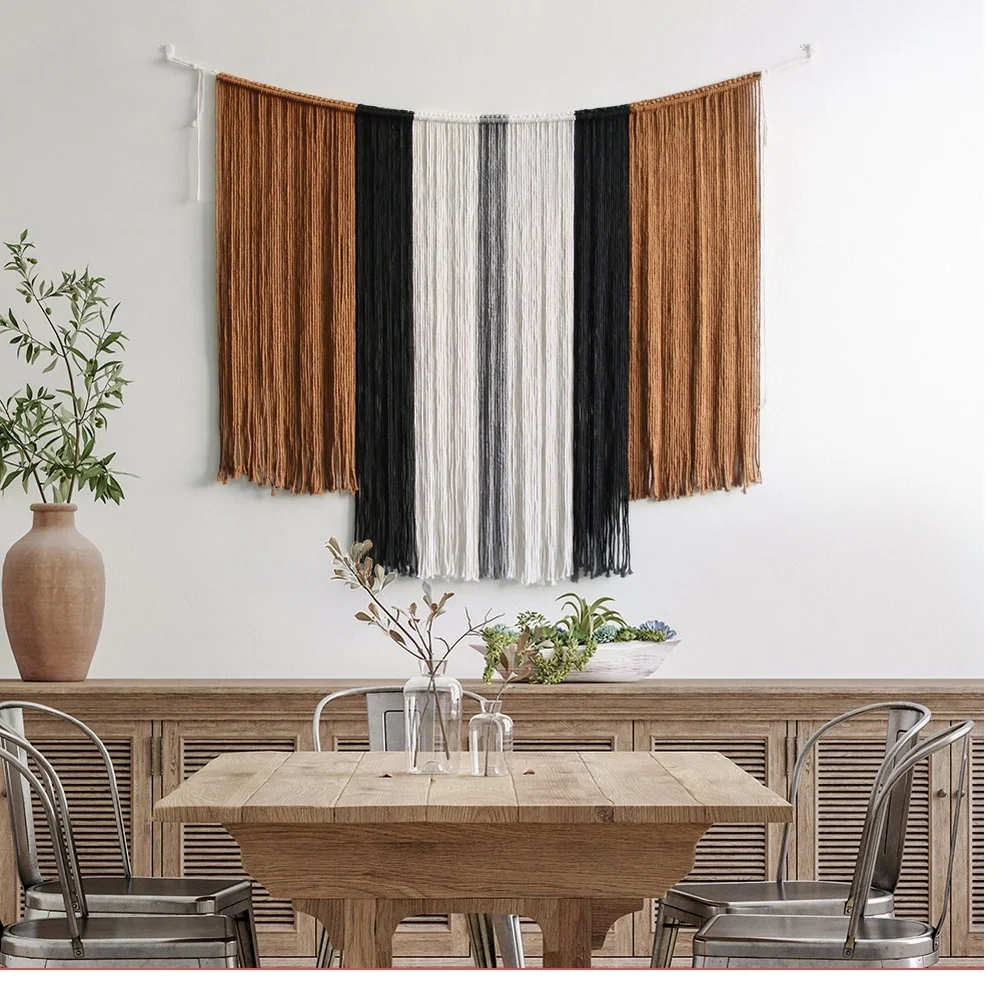 

Гобелен ручной работы хлопок макраме настенный декор в стиле бохо гобелен 100*100 см/120*120 см бахрома гостиная сад домашний декор