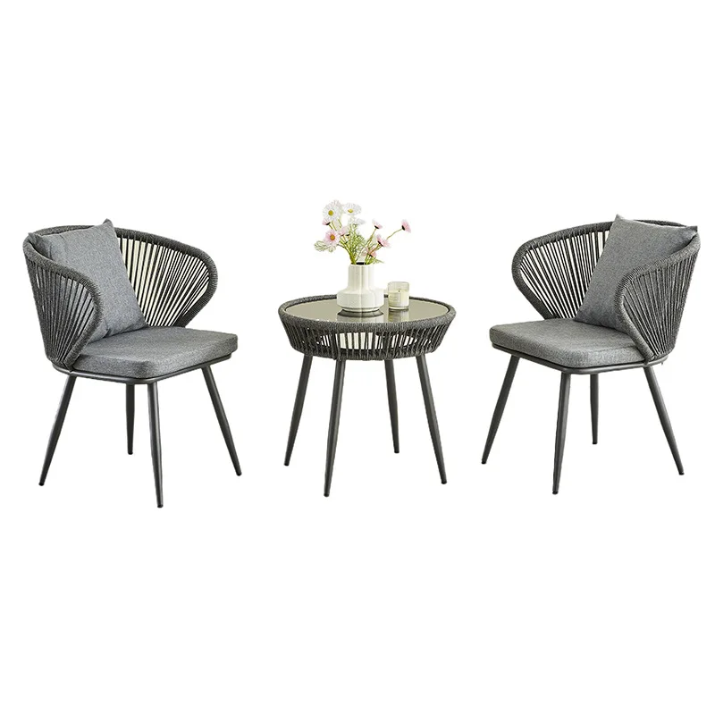 

Стул из ротанга для отдыха во дворе, ресторан, терраса, балкон, уличный стул, небольшой садовый кафе, комбинированный стол и стул