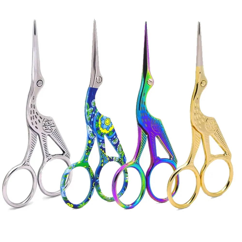 Crane Mouth Scissors Retro Cross Stitch Antique Black Vintage Cute Small Sewing Scissor Fishing Thread Cutting DIY Fabric Shears