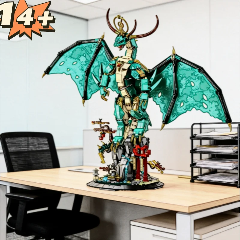 1650pcs 2026 New Guardian Dragon Building Blocks Diy Fantasy Creature Assembly Ornament Premium Christmas Birthday Surprise Gift