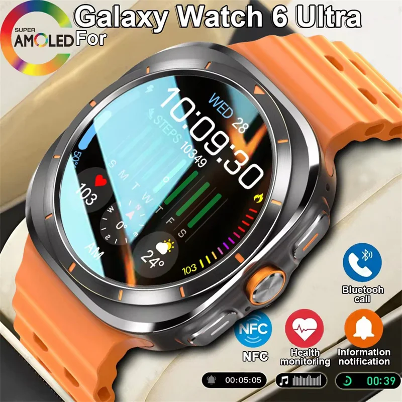 Для Samsung Galaxy Watch 7 Ultra GPS Смарт-часы Мужчины 466*466 AMOLED Полный сенсорный экран BT Call NFC Galaxy 6 Модернизированные умные часы