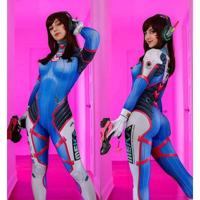 D.va Superhero Cosplay Costumes Jumpsuits Animal DVA Zentai Suit Halloween Girls Bodysuit Adults Kids